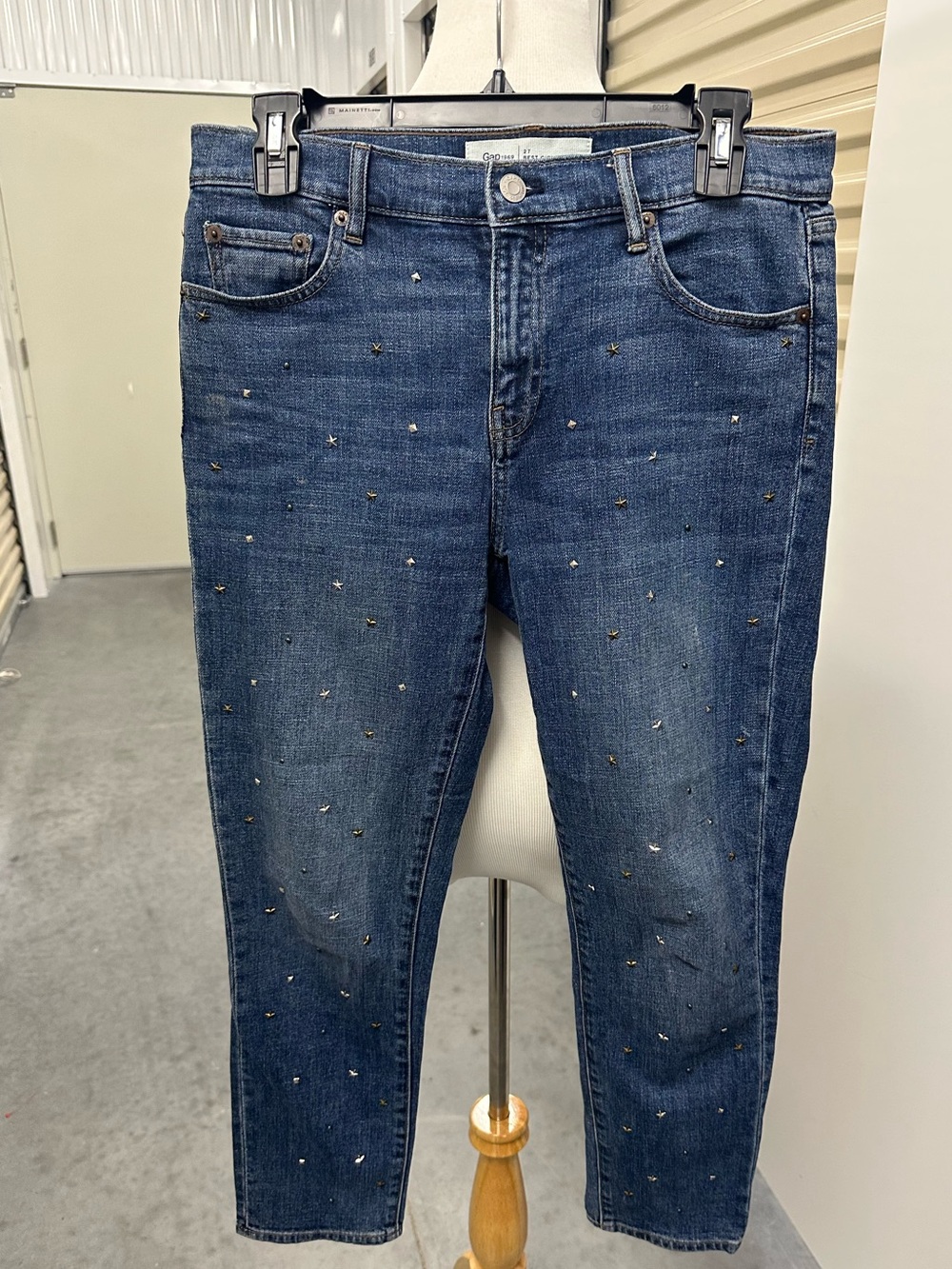 GAP Dark Blue Studded Star Cropped Best Girlfriend Jeans- Y2K